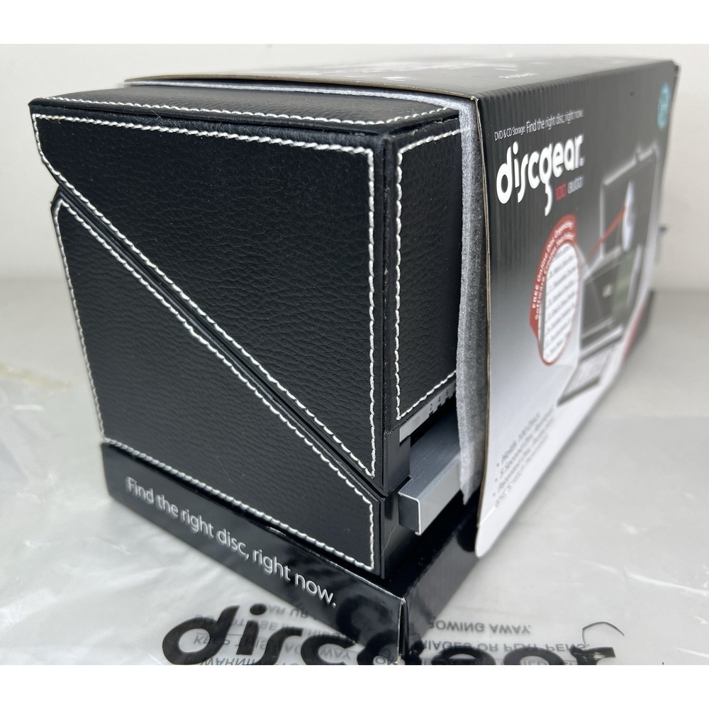 BRAND NEW Discgear 100 Auto CD / DVD Disc Storage Retrieval System Faux Leather - Picture 5 of 8